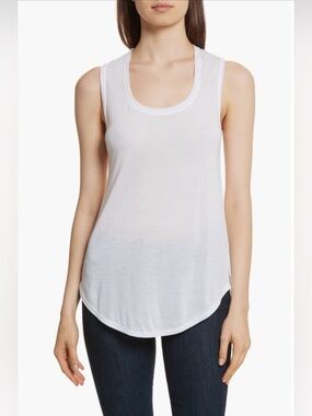 ATM Anthony Thomas Melillo White Scoop Neck Tank Top